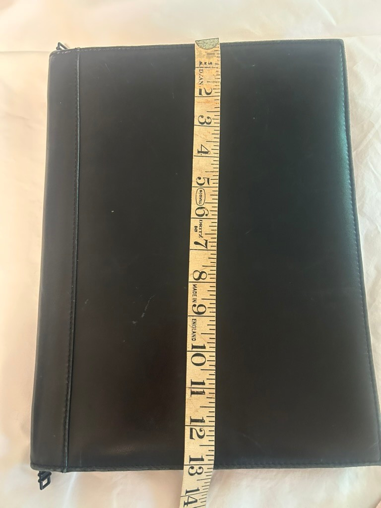 Vintage Tumi Black Leather zip Around Portfolio Notepad holder – FREE SHIPPING!