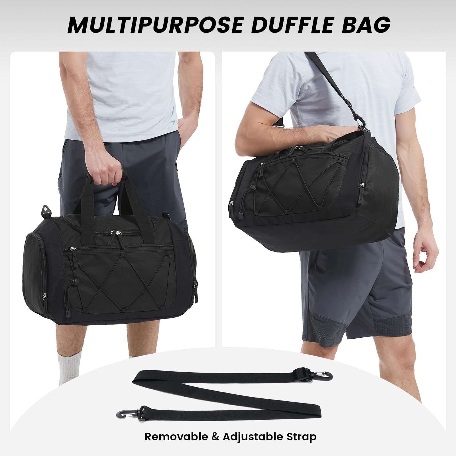 Gym Bag for Men – 18 Inches Small Duffle Bag for Travel Lightweight Duffel Ba…