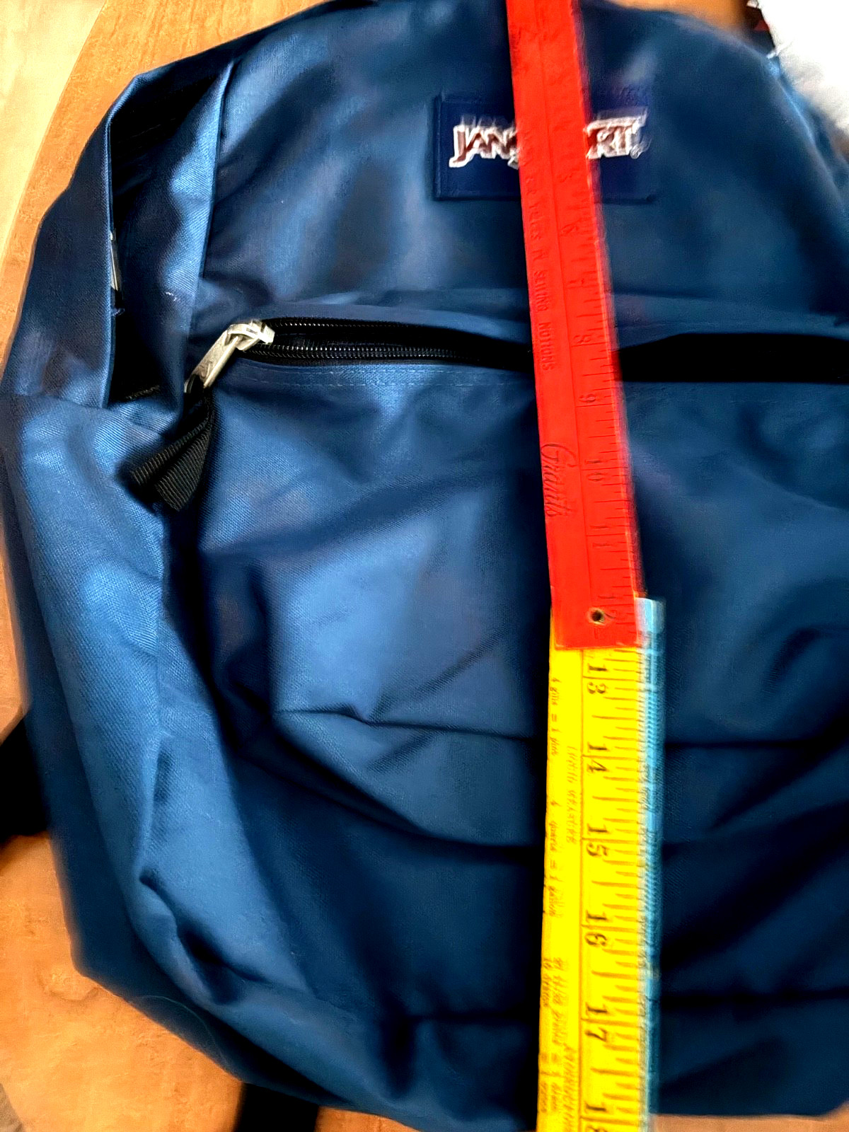 JanSport T501 Blue Double Zip Top Closure Front Zip Pocket Classic Backpack
