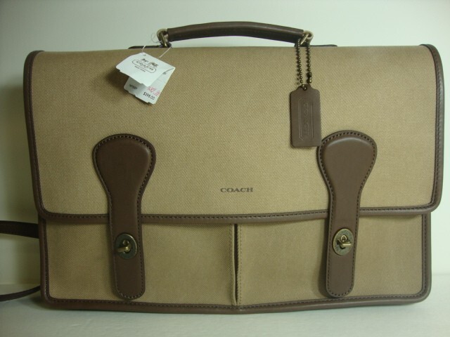 Brand New Men Coach Brief Canvas Messenger Bag F70905 B4/Jute