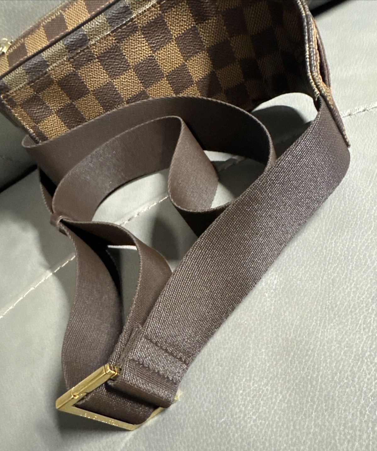 Authentic Louis Vuitton Damier Ebene Geronimos Shoulder Belt Sling Crossbody Bag