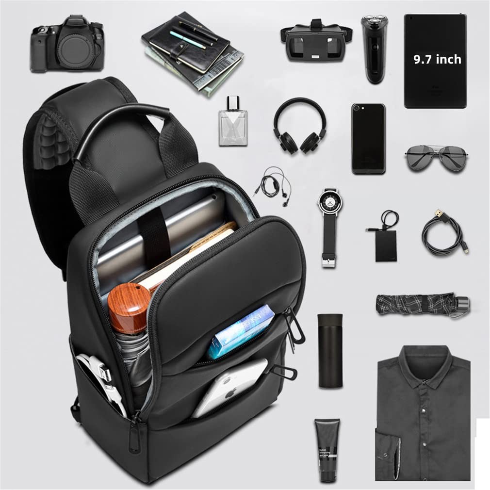Messenger Bag for Men,Small Black Sling Crossbody Bags,Waterproof