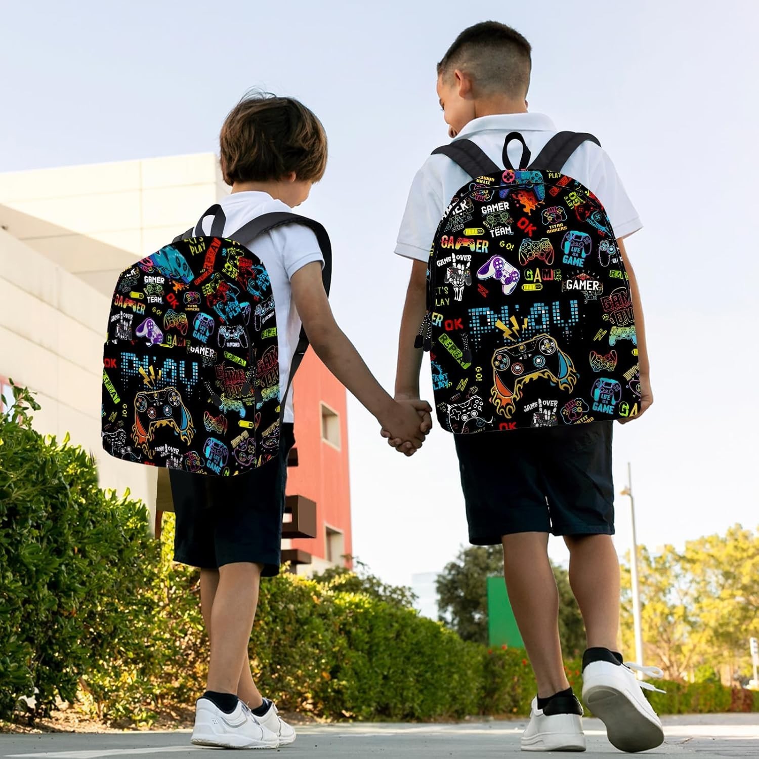 Gamer School Backpack for Boys Cute Game Backpack for School Kids Gaming Prin…