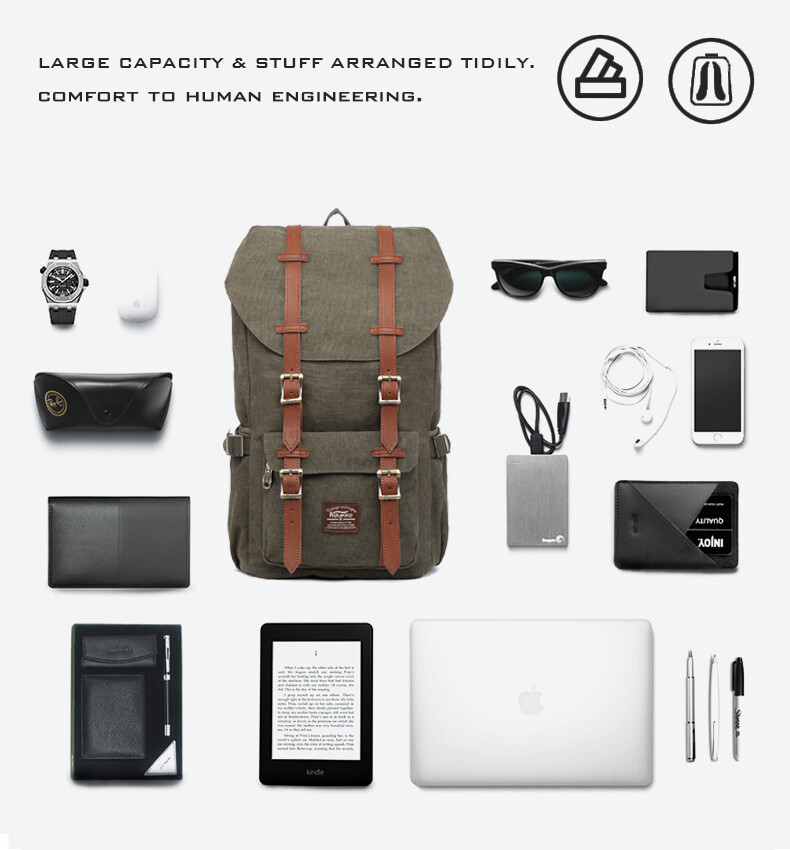 KAUKKO Men Womens Laptop Outdoor Backpack School Bag Travel Camping Rucksack