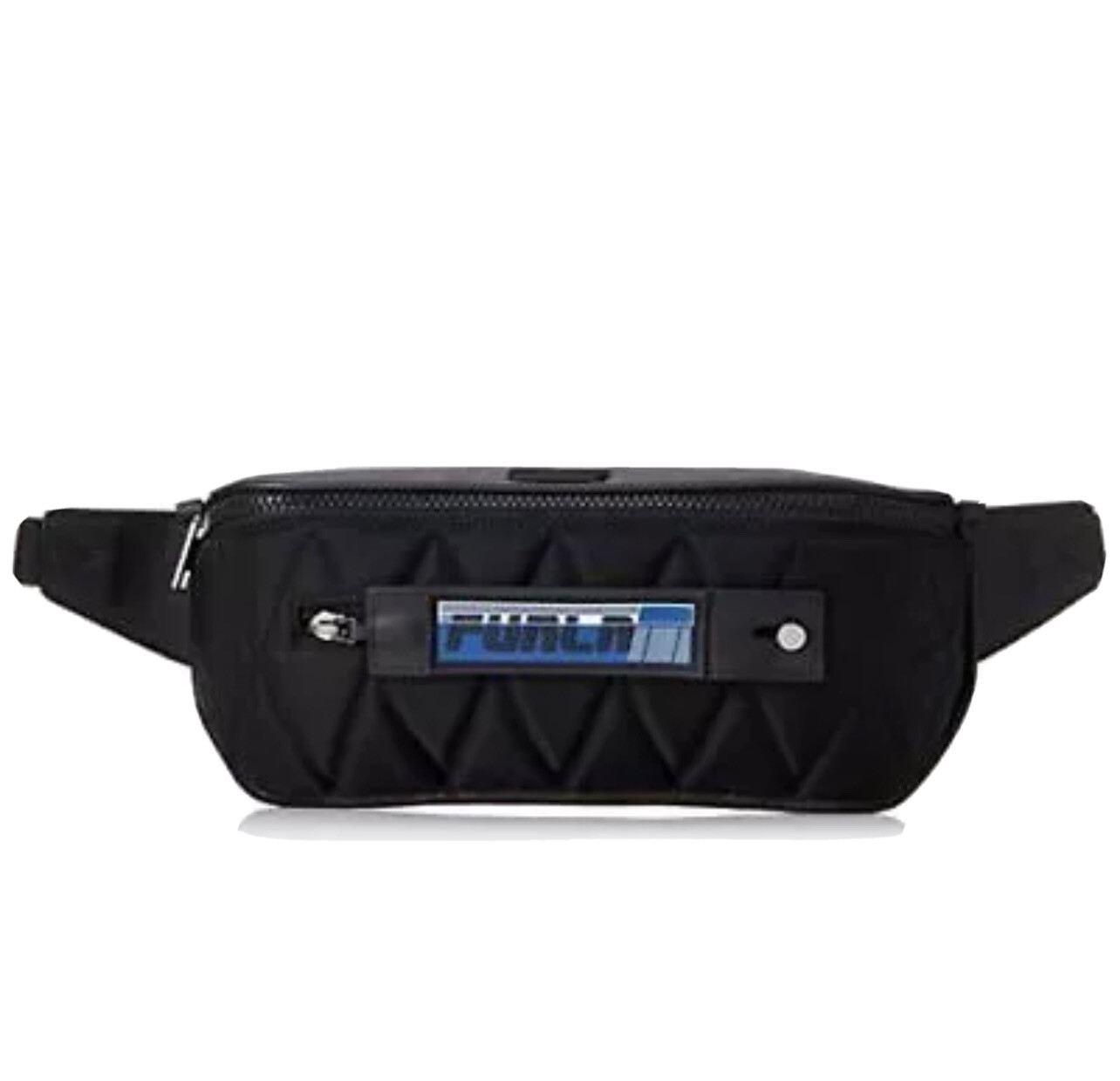 FURLA Black Grey Blue Nylon ULISSE Waist Belt Bag Racing Nero + Lava – Near New!