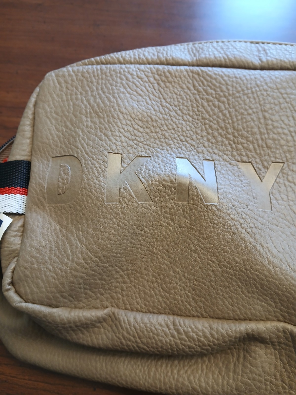 DKNY Men’s Dopp Kit Toiletry Bag w Double Zip New with Tag Tan or Toffee