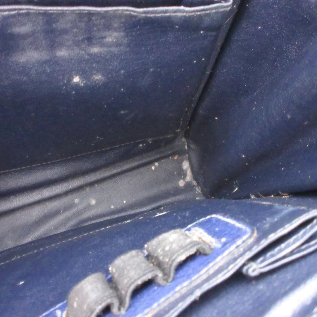 No-brand Navy Ostrich Leather Briefcase, 8.7″ x 2.4″ x 12.6″, Used C