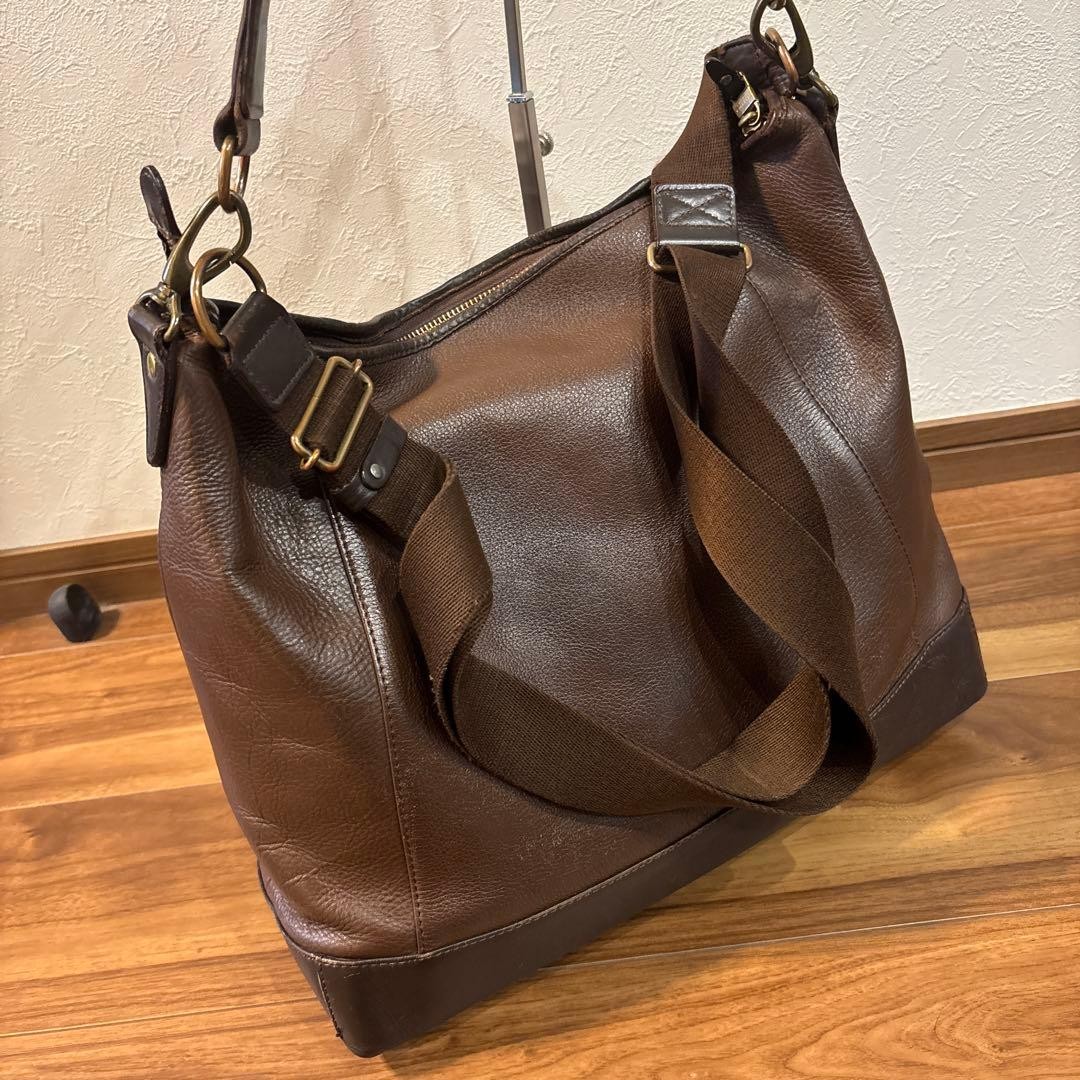Ultima Tokyo Leather 2WAY Shoulder Bag Brown Men’s Casual Business Authentic