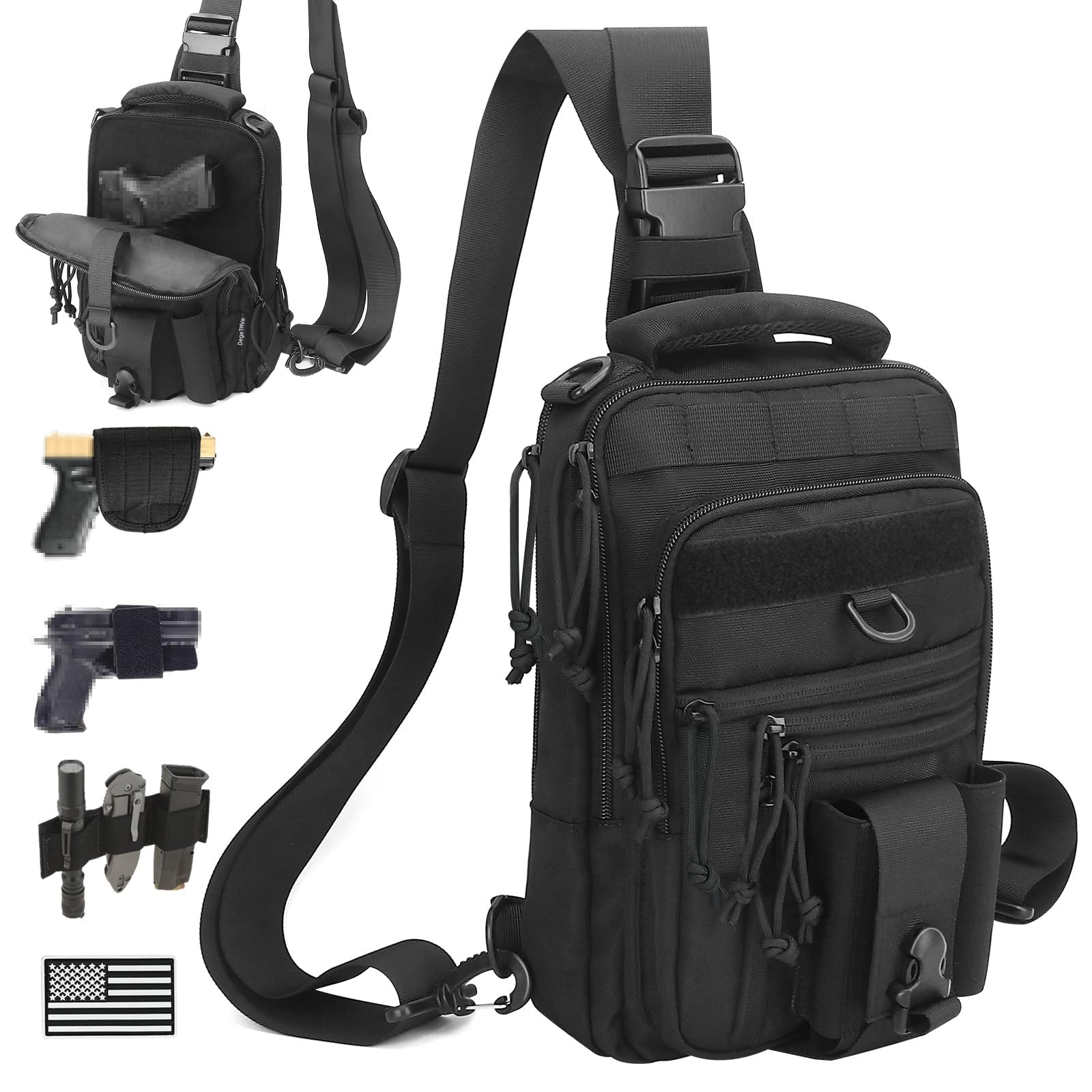 Dual Holster Chest Bag Concealed Carry Sling Crossbody Tactical Convertible B…