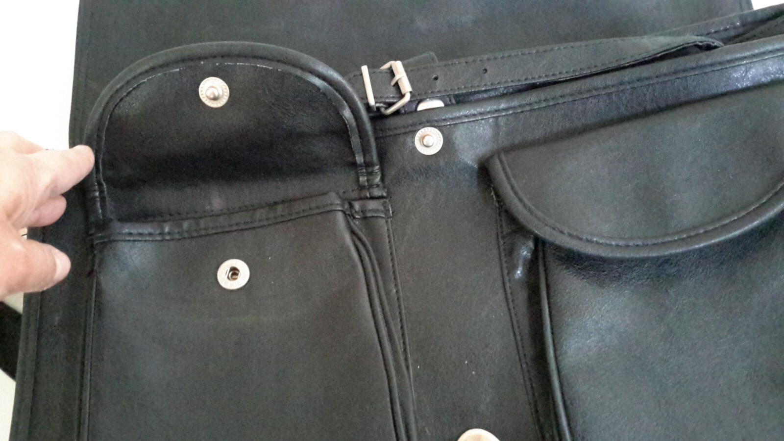 Axel David BagSac 1062 HK Amsterdam Men Classic Leather Briefcase Black Pre-owne