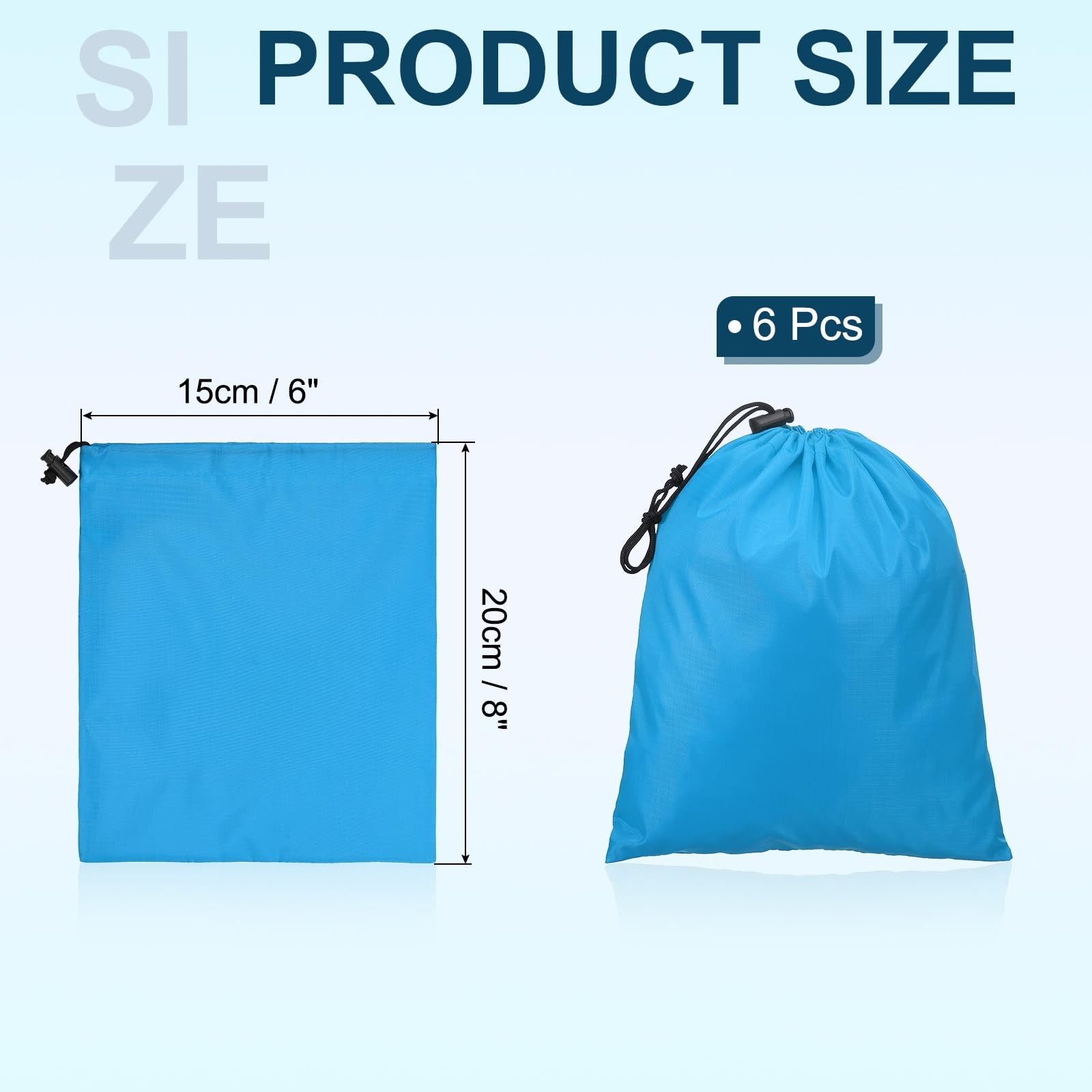 Travel Storage Bags with Toggle 6 x 8 Inch, 6 Pack Waterproof 210D Polyester …
