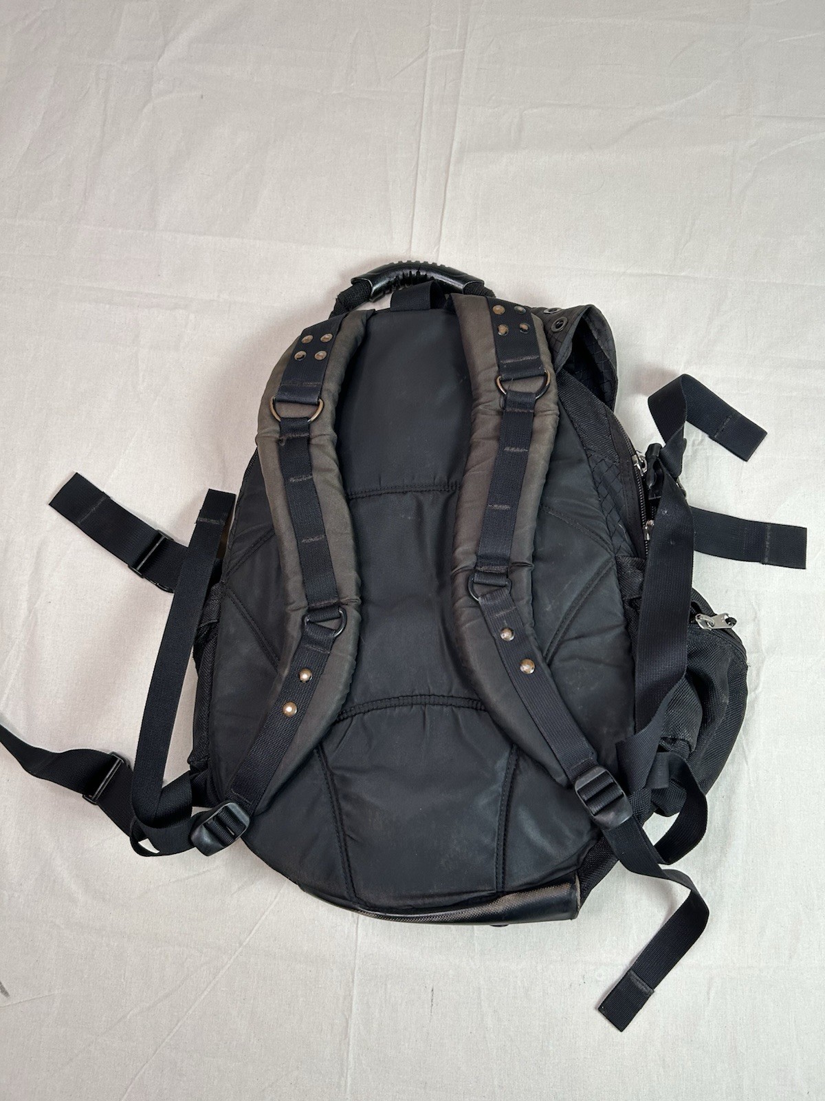 Vintage 90s Early OAKLEY Icon Backpack Black Gorpcore READ WORN