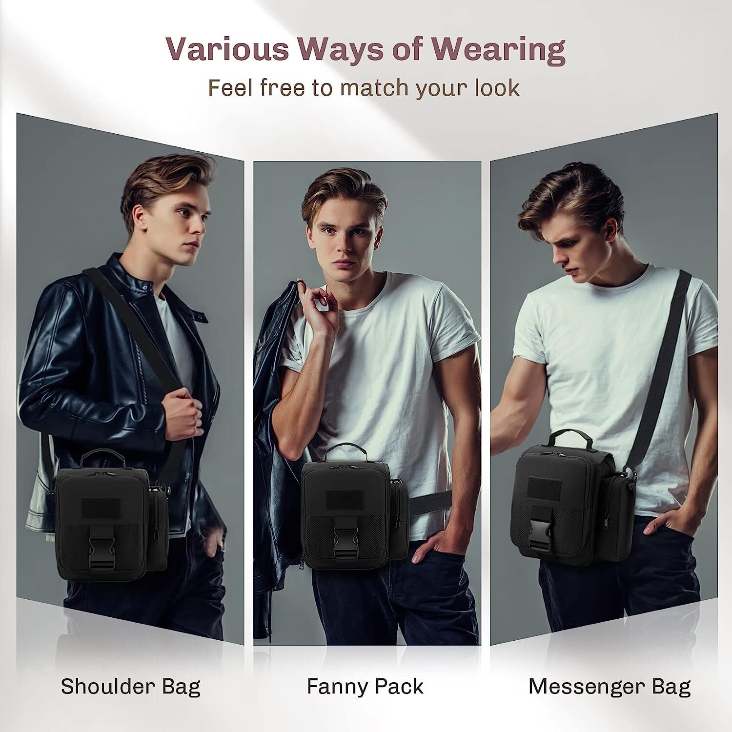 Tactical Messenger Bag Molle EDC Outdoor Military Shoulder Bag Waistpack for Man
