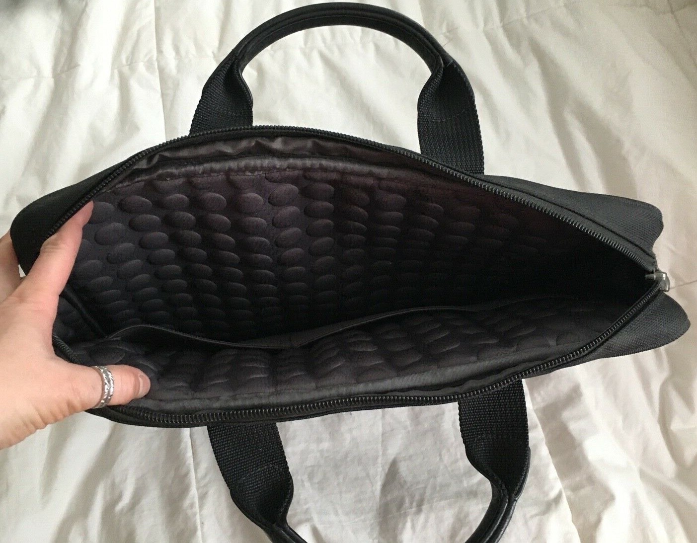 TUMI Black Ballistic Nylon Slimline Padded Laptop Bag-Near Mint