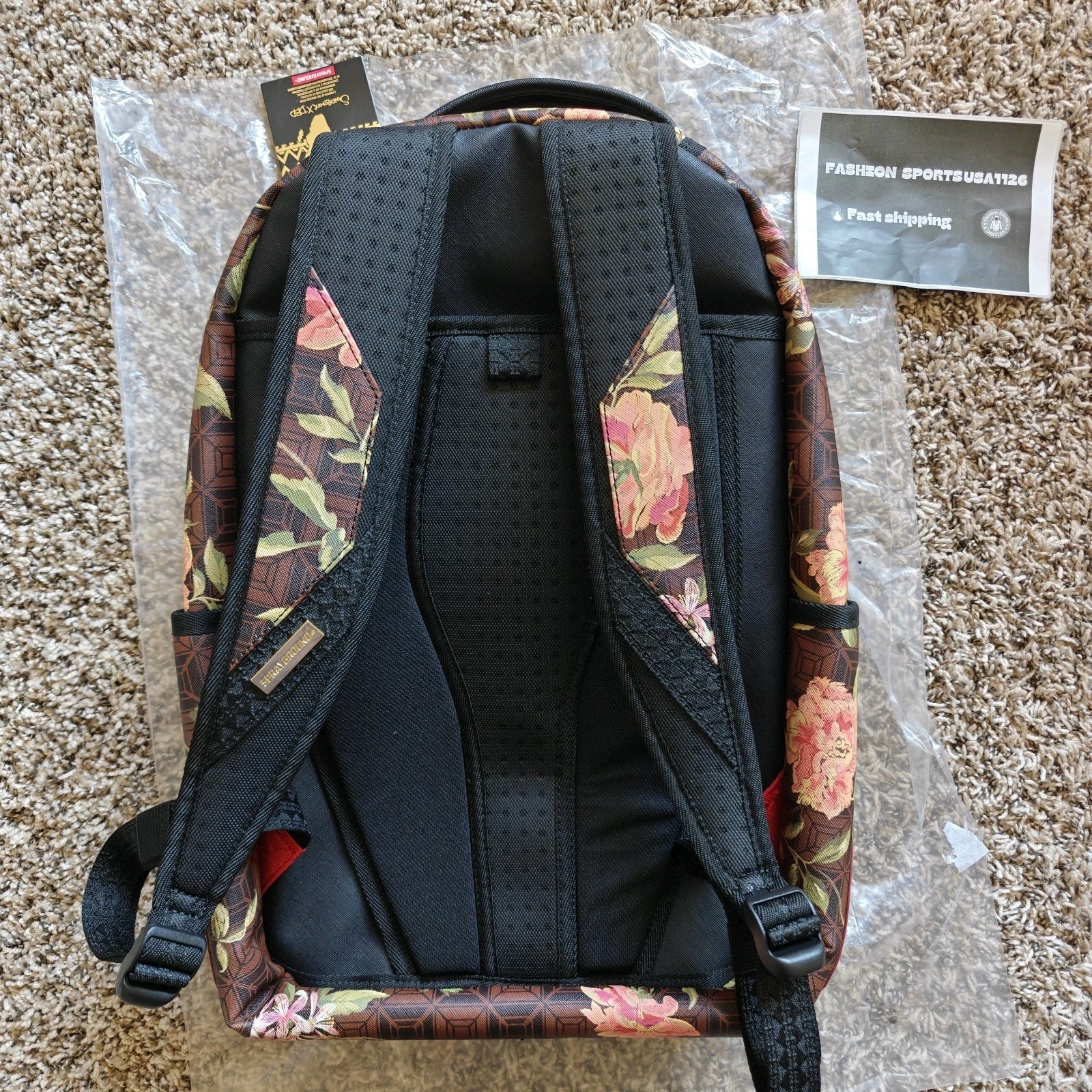 🔥Sprayground AI Dreamers Garden Backpack New Black Bookbag Large School Bag