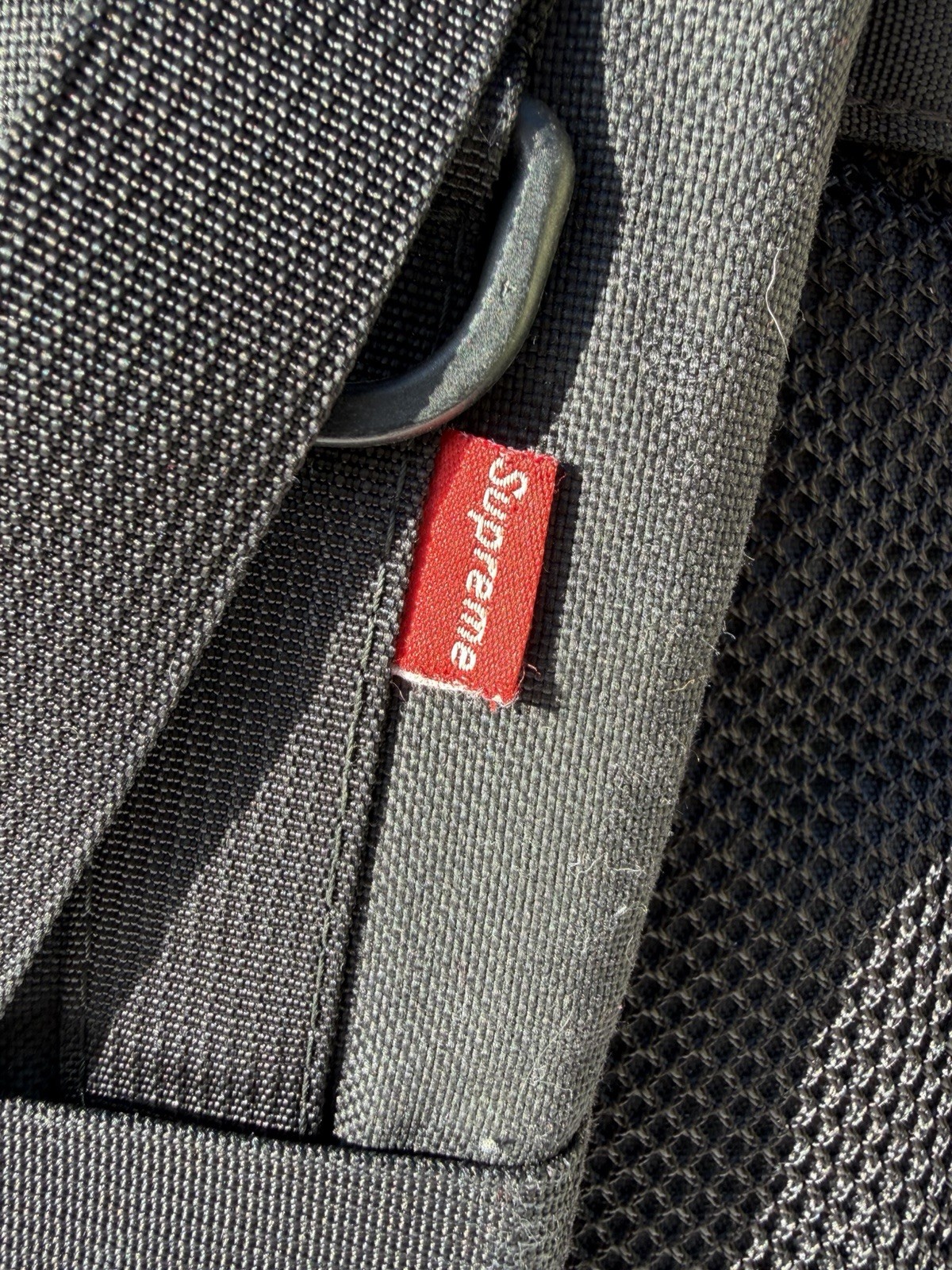 **well Worn Broken Clip* Vintage Ss02 12th Supreme Box Logo Backpack Black Nylon