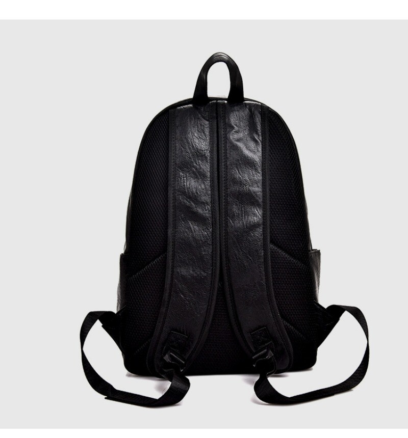 Men’s Large Capacity Leather Backpack, Soft Leather Travel Work Bag Leisure Bag
