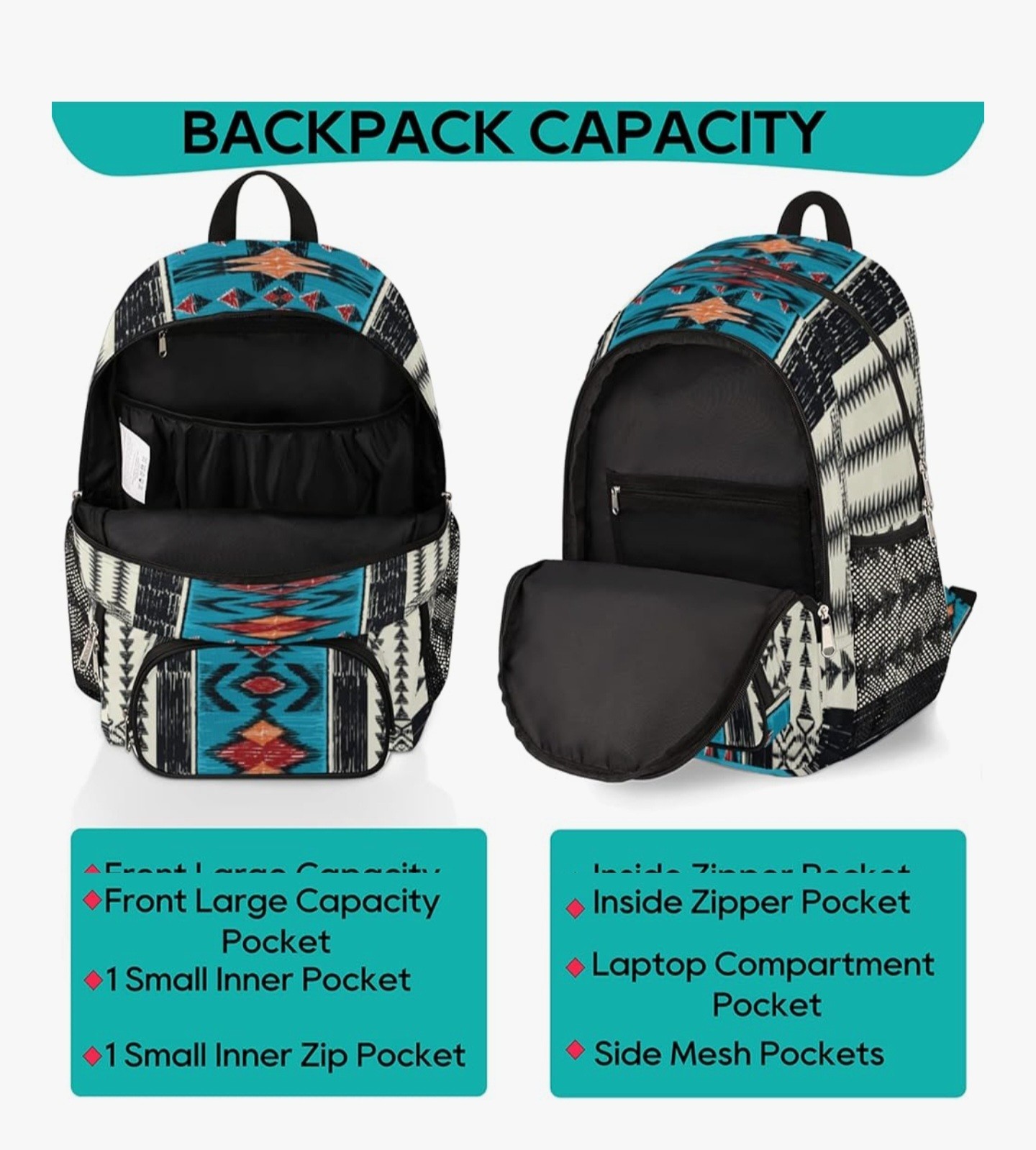 Pardick Ethnic Aztec School Backpacks for Girls Boys Teens Students – Aztec B1