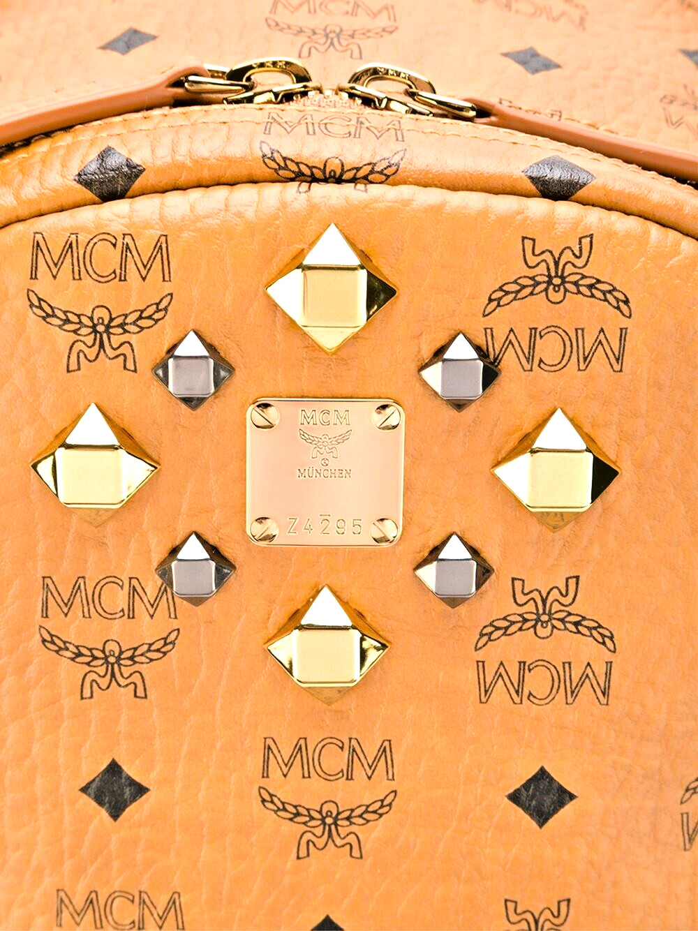 MCM Backpack DUAL STARK Visetos CognacBrown Medium MMK 6sve79 Leather Authentic