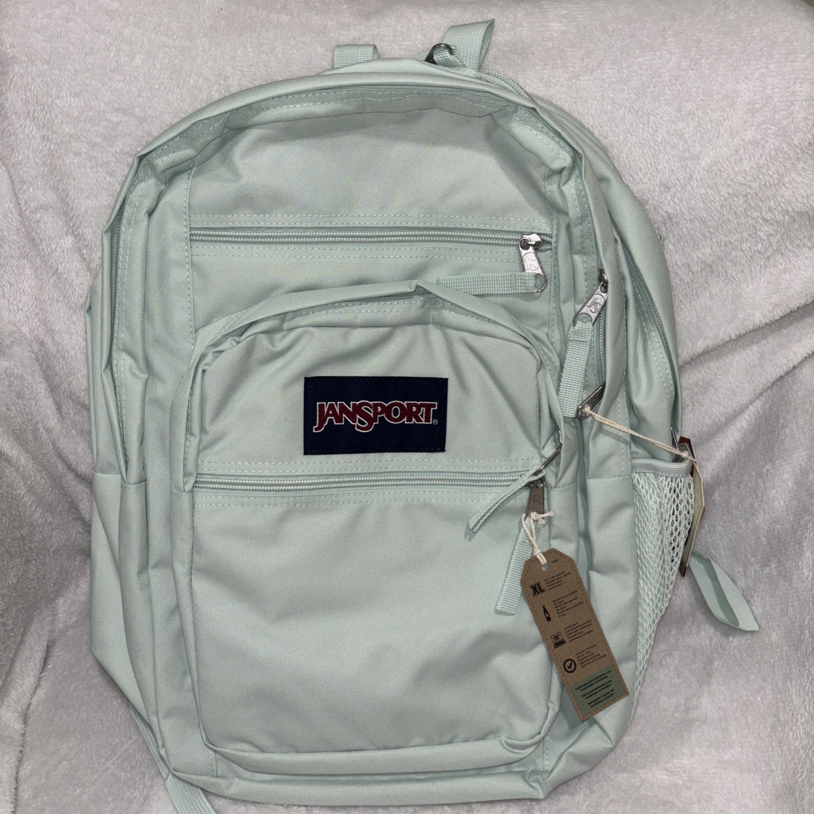 JanSport Big Student Backpack FRESH MINT 34L 17 x 13 x 7.5 in NWT