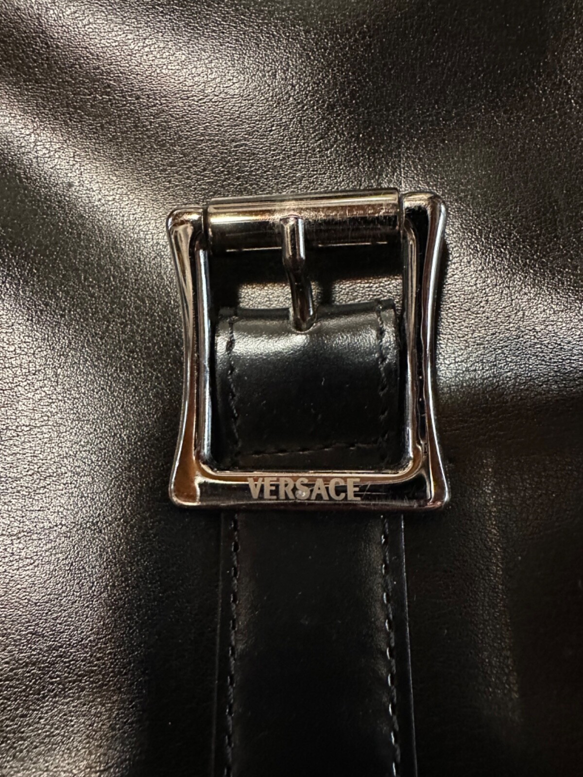 NEW VERSACE LEATHER SHOULDER BAG 13 x 17 INCHES