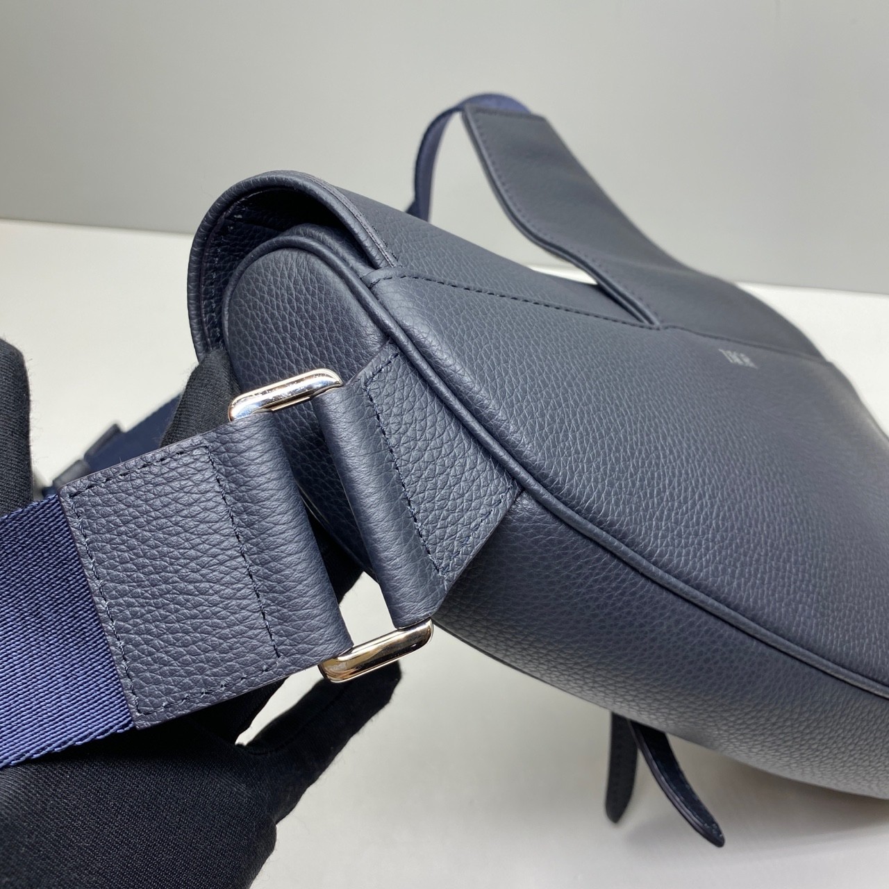 Dior Pre-Owned Authentic Saddle Bag Navy 27x20x5cm Cowhide
