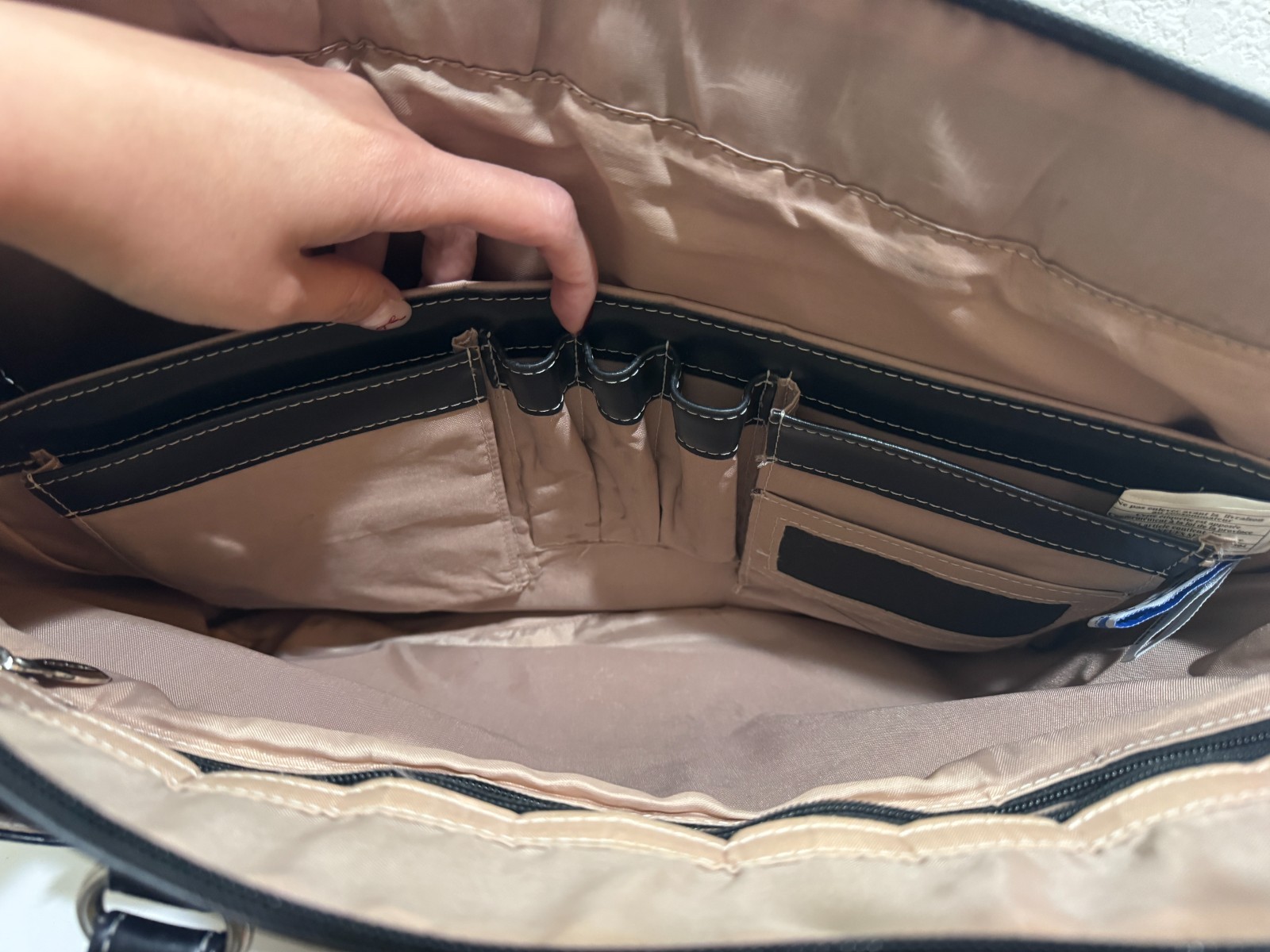 McKlein Black Leather Business Tote Laptop Briefcase Organizer 20″ x 12″
