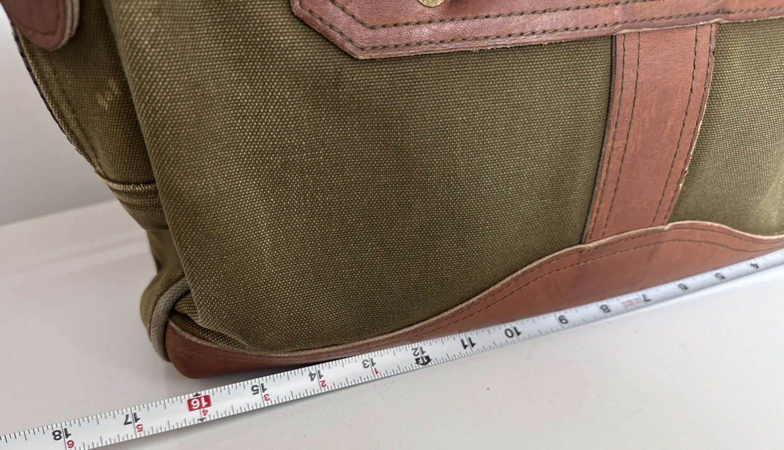 Duluth Pack MINN Green Canvas Leather Briefcase USA Travel Bag VTG Well Used