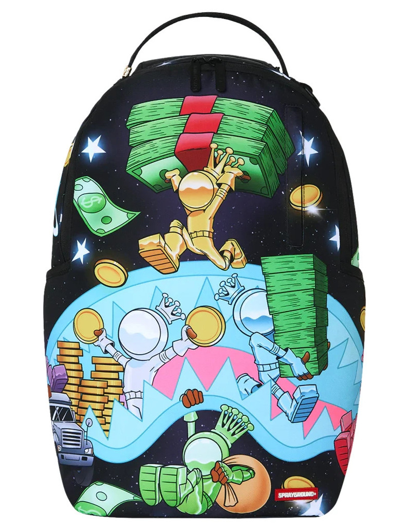 Sprayground ASTRO CREW Space Stacks Backpack🔥New Black Bookbag Large School Bag