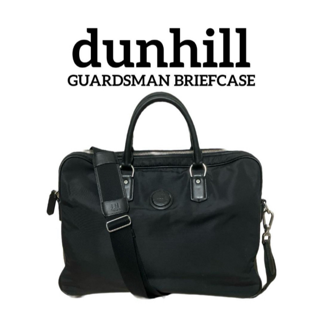 Dunhill Business bag A4 storage briefcase for men black leather nylon 28×40×7cm