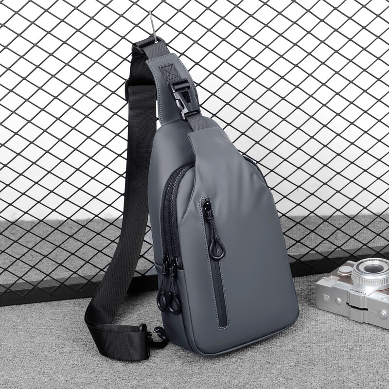 Men’s Crossbody Bag Large Capacity Zipper Front Pack Adjustable Sports Bag Gift
