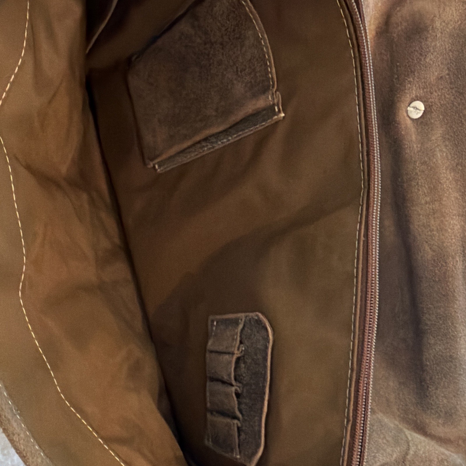 Men’s Brown Messenger Bag Adjustable Shoulder Strap Buckle Zip Pockets