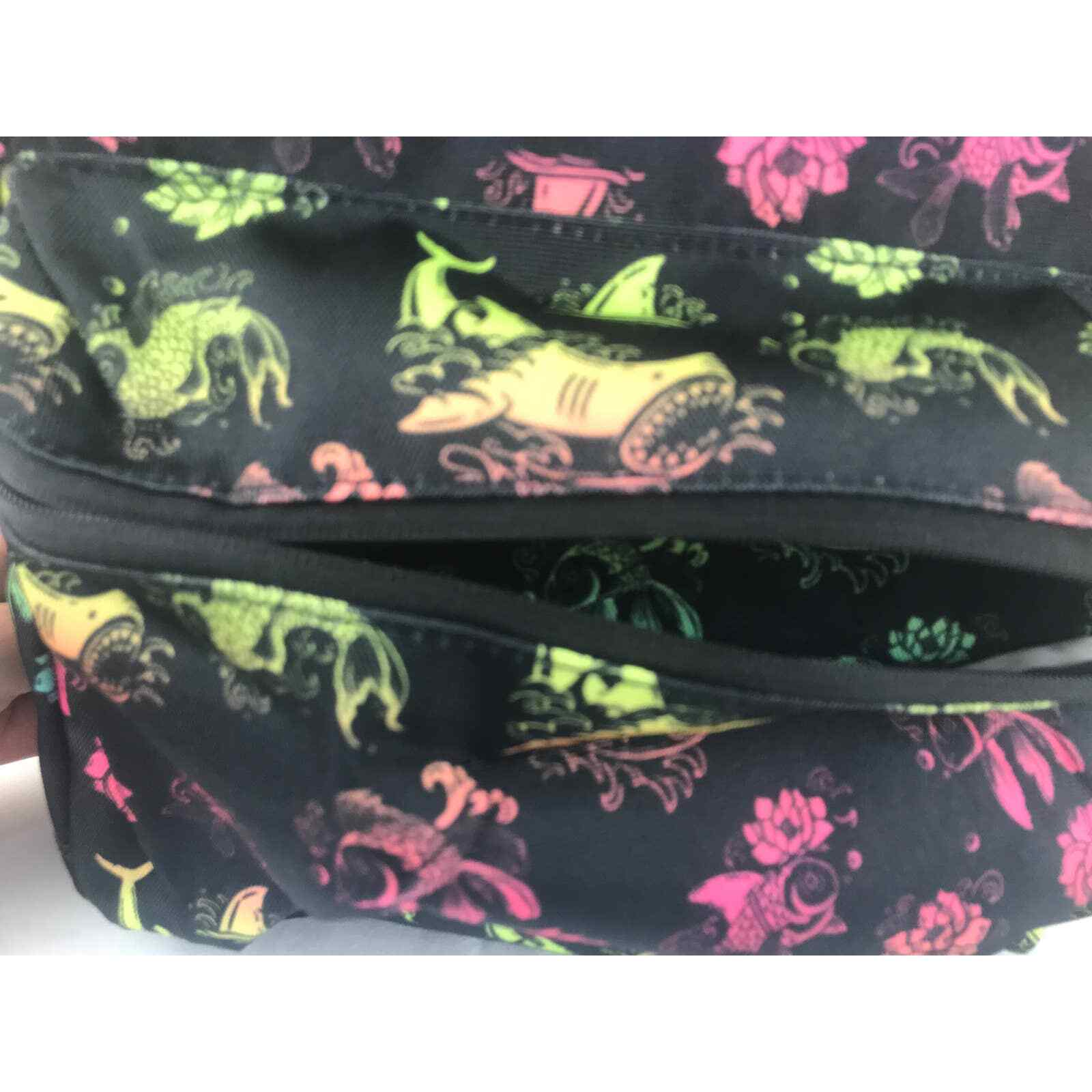 Hurley black ocean theme school backpack book bag New
