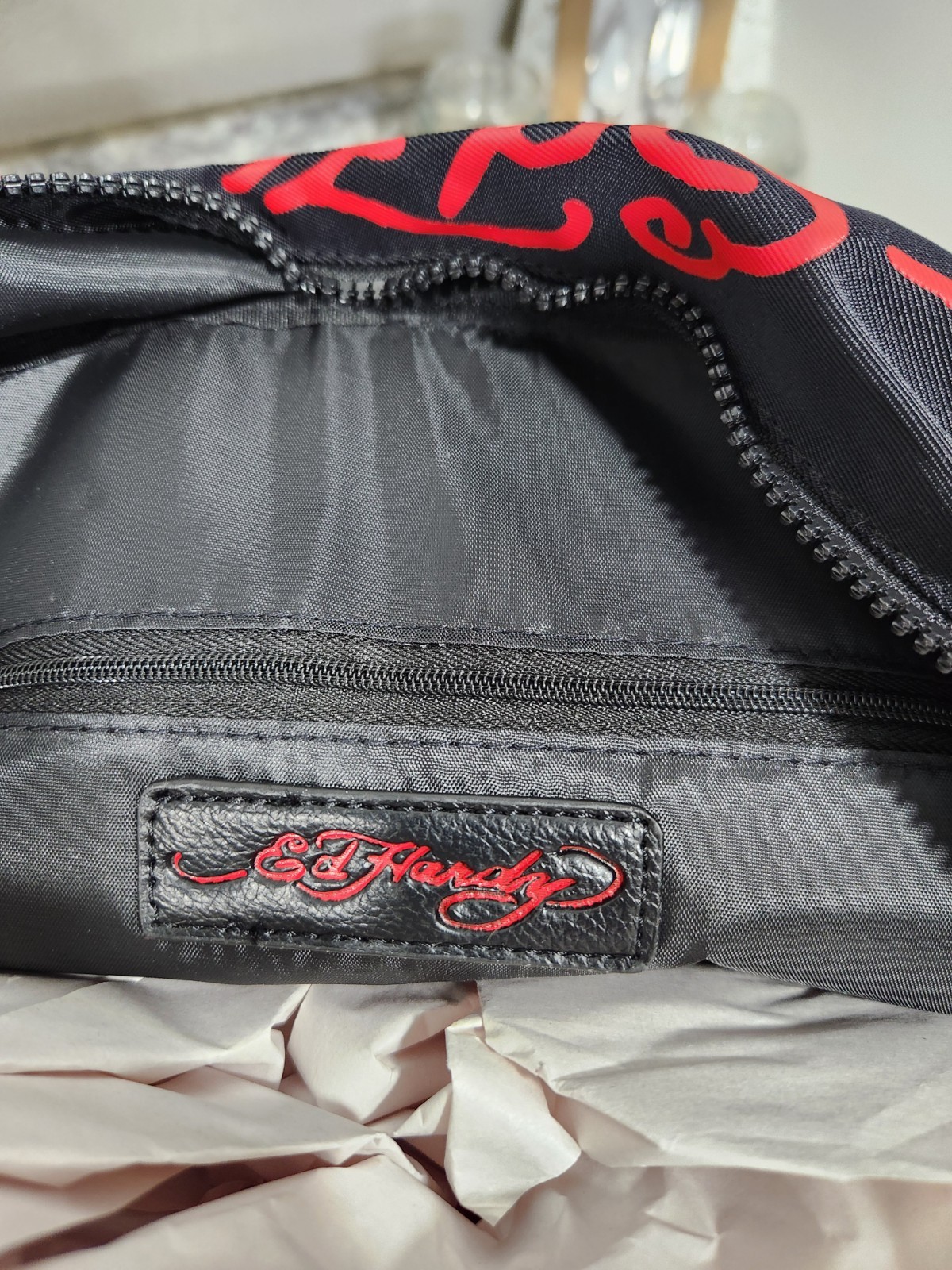 Ed Hardy Backpack Black Tiger Fit Most Laptops Adjustable Straps NWT