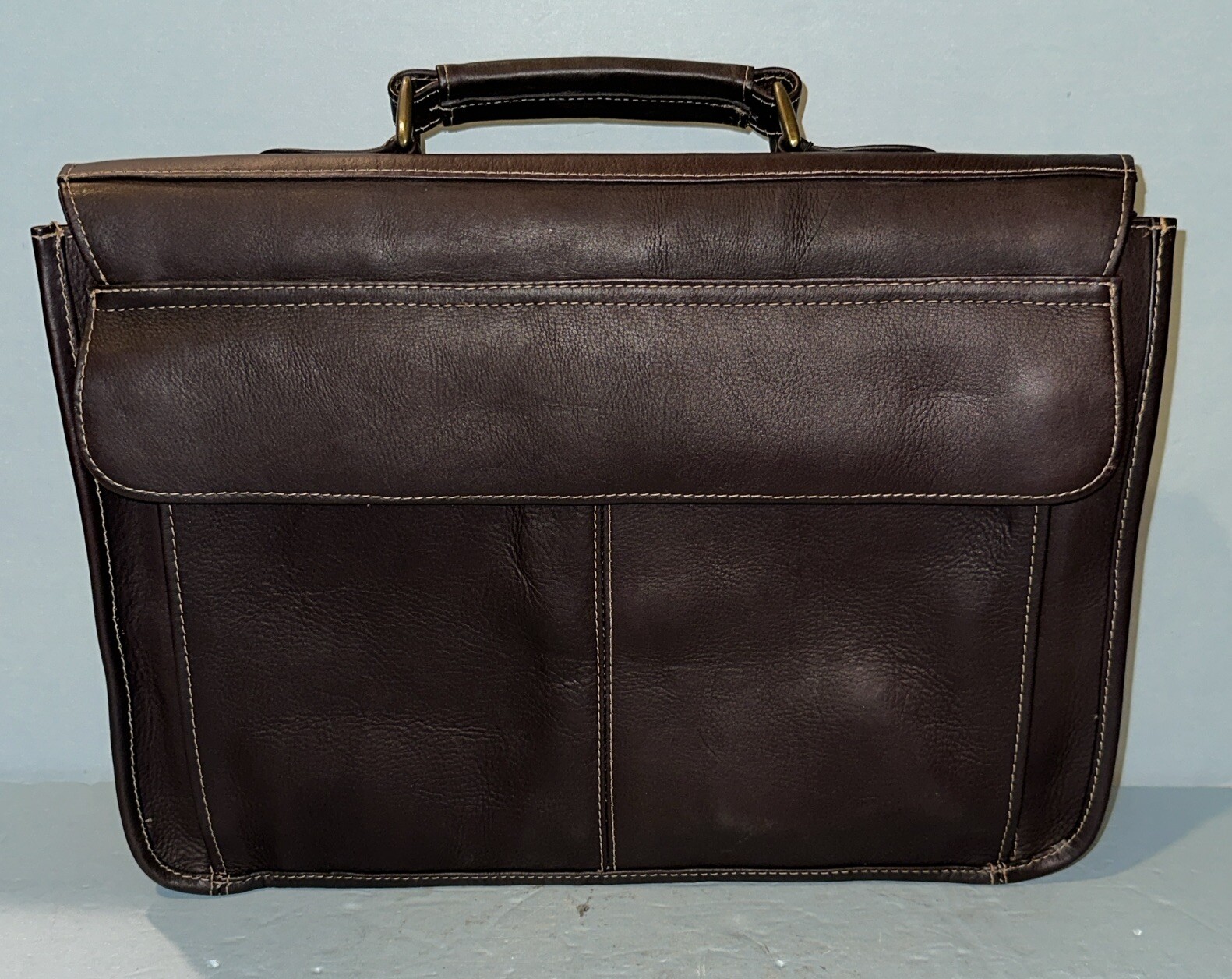 Mosaic Daytrekr Dark Brown Leather Columbia 15.5” Business Laptop Briefcase