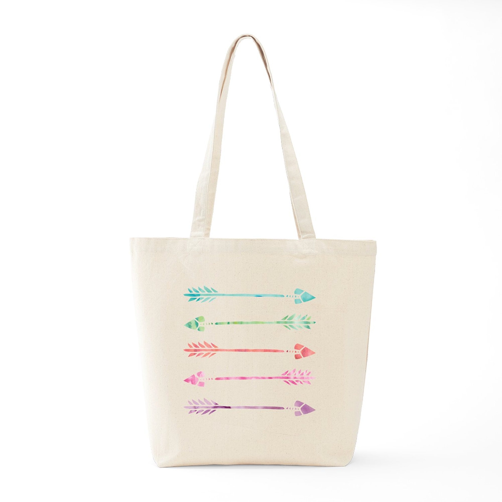CafePress Rainbow Watercolor Arrows Tote Bag (1664471602)