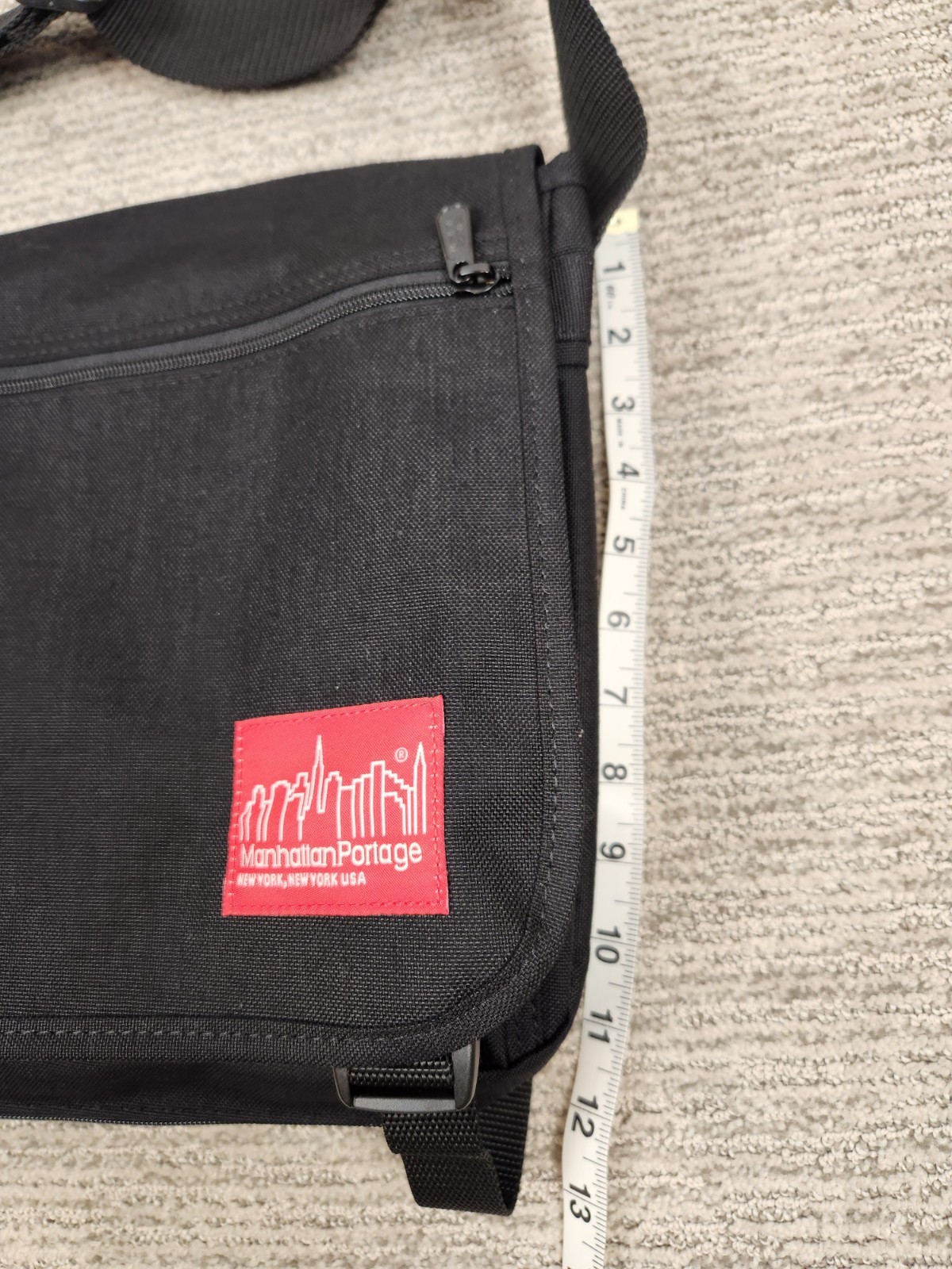 Manhattan Portage Messenger Bag Black Cordura Fabric Laptop Book Durable Canvas