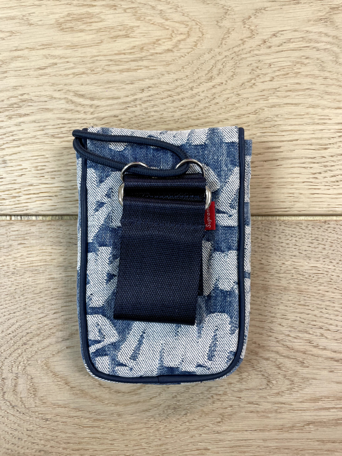 SUPREME FAT TIP JACQUARD DENIM NECK POUCH/ BLUE / OS/ SS22/ 100% AUTHENTIC