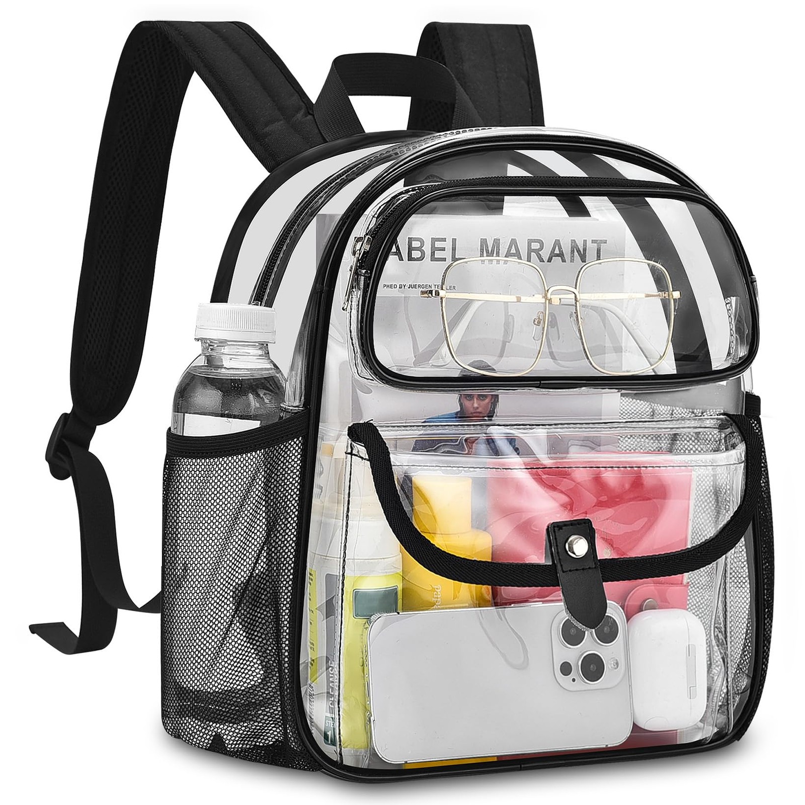 Sports Fan Small Clear Backpack for Stadium, Concert, Festival & More – Multi…