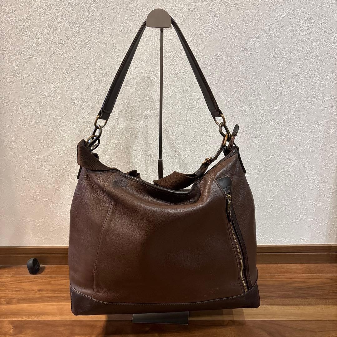 Ultima Tokyo Leather 2WAY Shoulder Bag Brown Men’s Casual Business Authentic