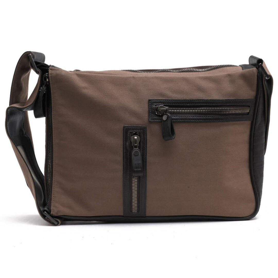 Dunhill Shoulder bag crossbody bag for men brown leather canvas 33×24×6cm