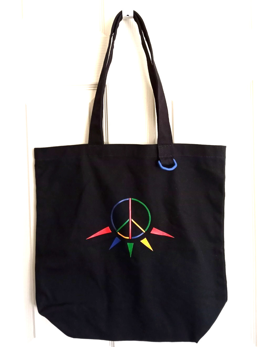 RARE Nike URBAN JUNGLE Heritage CANVAS TOTE BAG Black MULTICOLOR GRAPHICS Peace