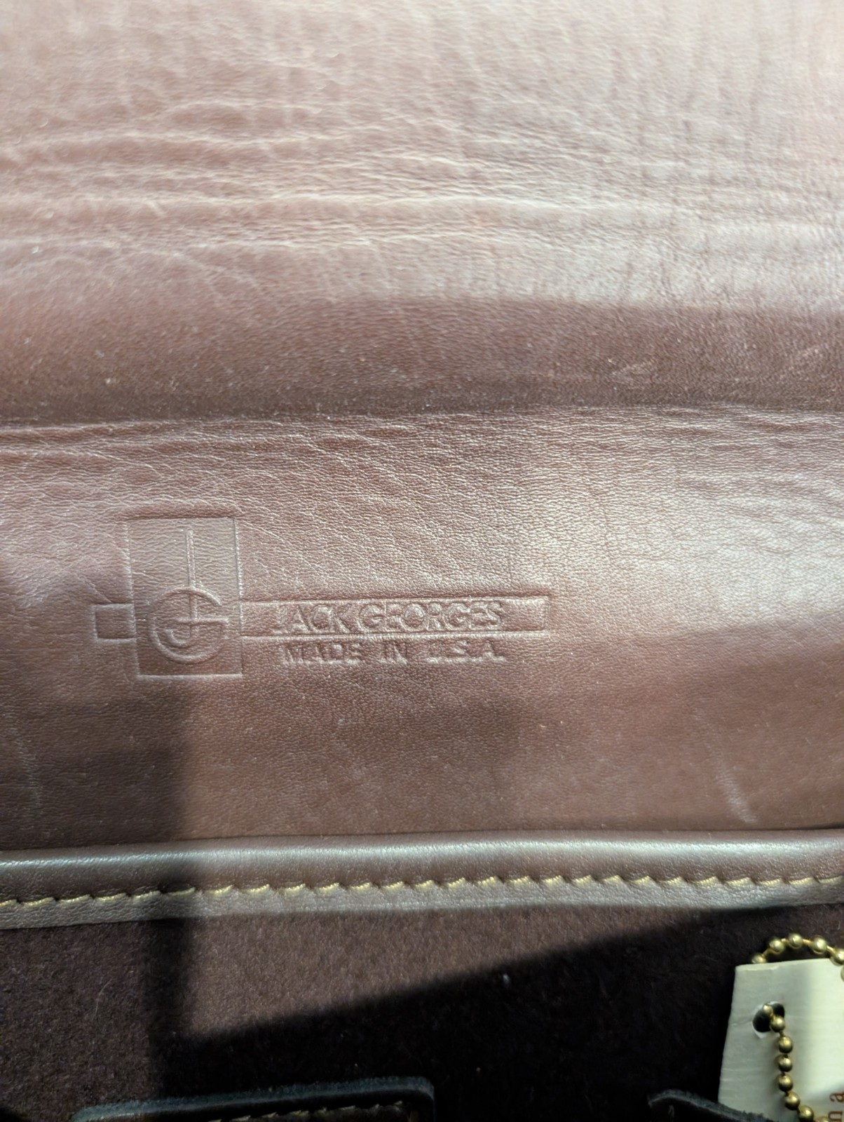 Brown Jack Georges University Professional Leather Briefcase Messenger Bag #2456