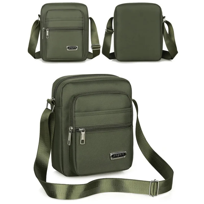 Men’s Nylon Shoulder Bag Business Leisure Large Capacity Portable Handbag Multi