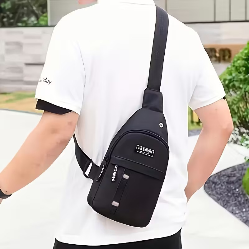 Black Crossbody Shoulder Bag Adjustable Travel Backpack by Fashion Instinct