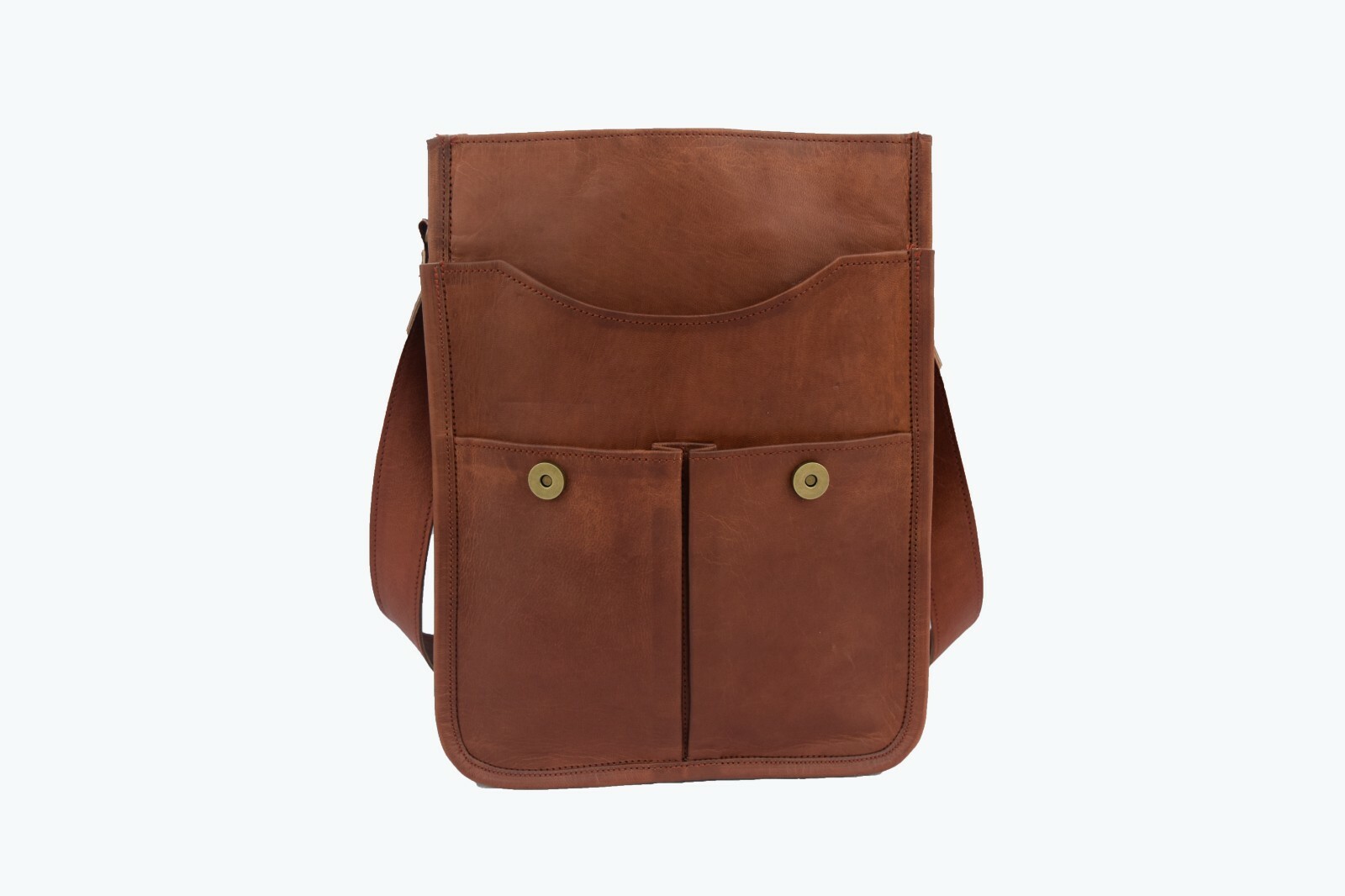 14 In Genuine Leather Messenger Bag Laptop Satchel Office School Crossbody Bags