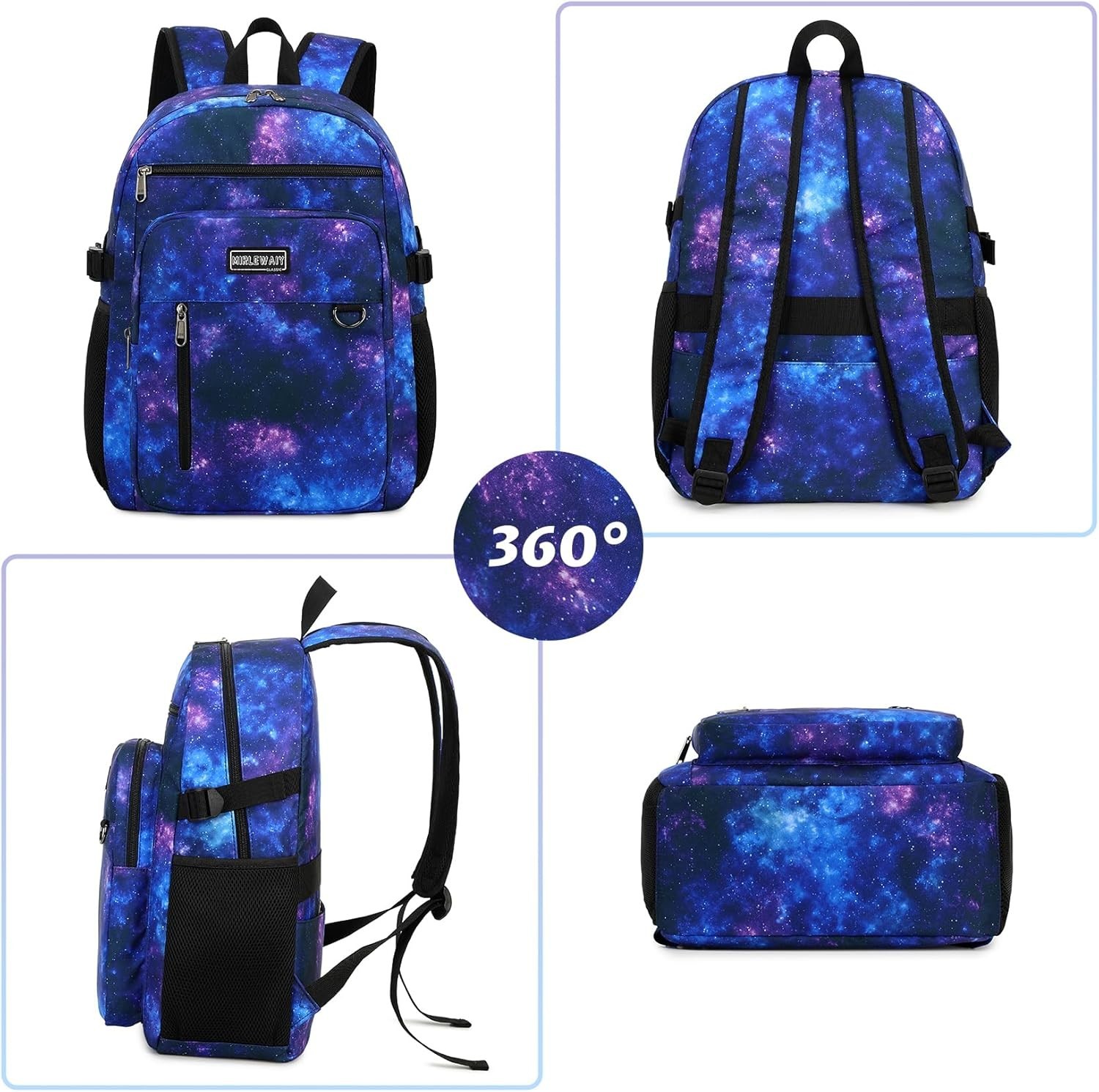 Classical School Backpack Lightweight Daypack Travel Work Bag for Teens