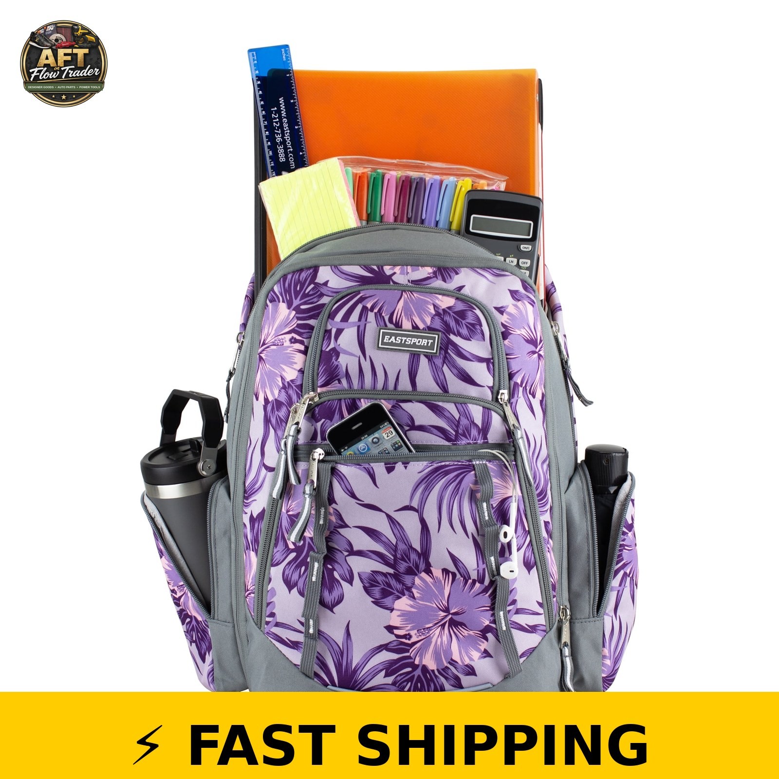 Eastsport Expandable Recycled Backpack – Hibiscus Edge