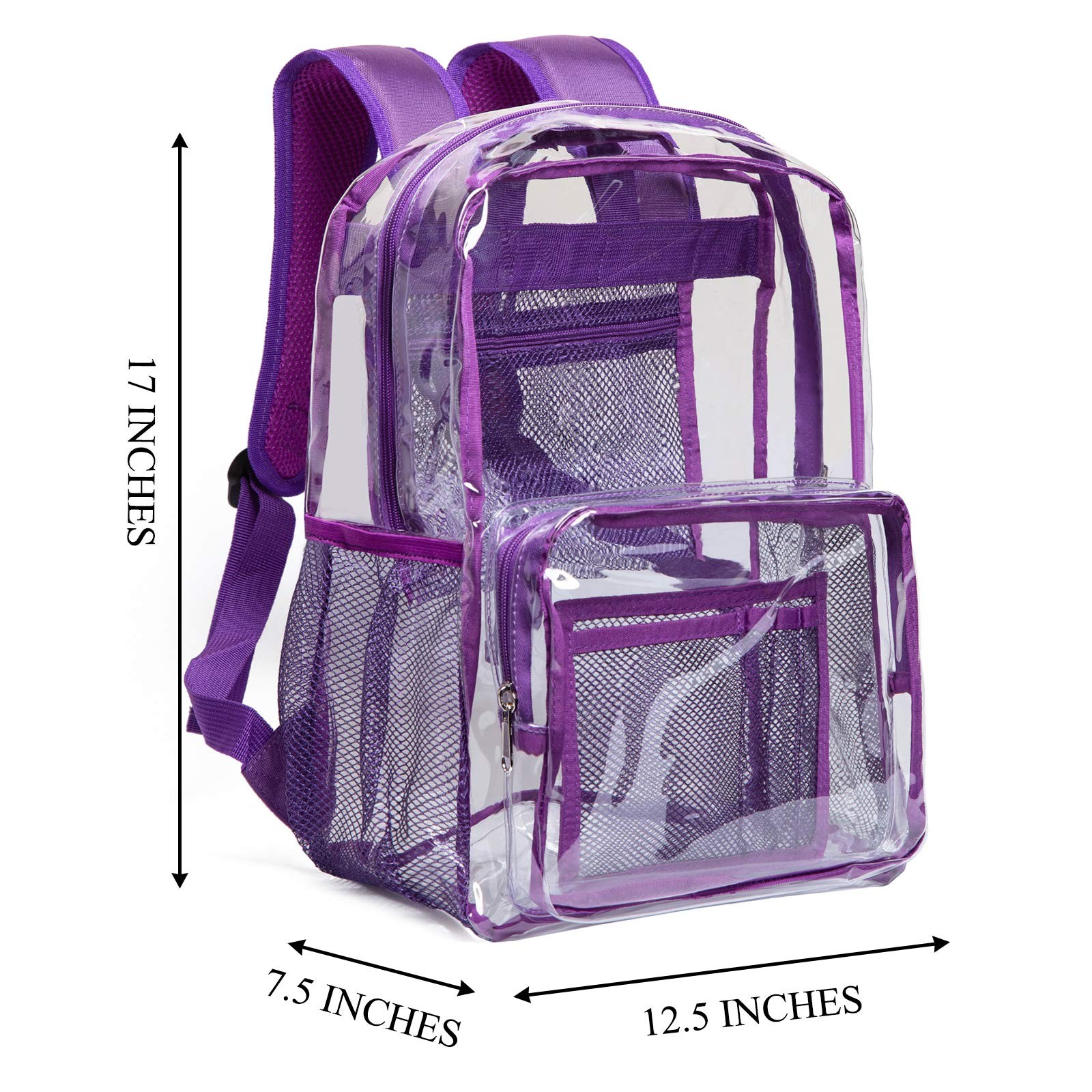 Clear Backpack Heavy Duty PVC Transparent Backpack with Reinforced Strap & La…