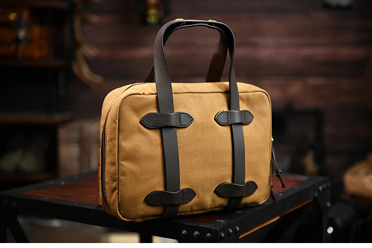 Oil Waxed Canvas Small Briefcase Size 31*22*7cm Casual Handheld Bag